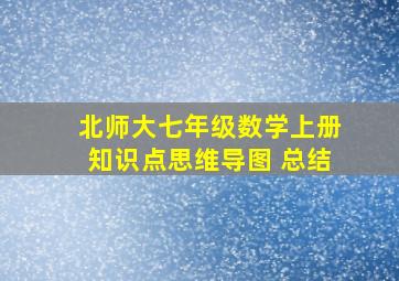 北师大七年级数学上册知识点思维导图 总结